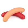 Stretchy pink sausage-shaped butt plug toy smooth silicone design